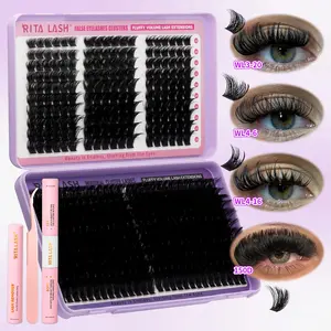 Diy False Eyelashes, High Quality Eyelashes, Individual False Eyelashes Kit, 1 Set Natural Look Eyelash Extensions, Self Grafting Curl Eyelashes, False Eyelashes for Women Eye Makeup Enhancement, Cosmetic, Lash Clusters Kit, Volume Individual Lashes