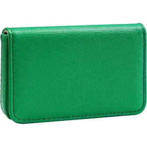 Business Card Holder，PU Leather Business Card Case Color Printing Pattern Card Holder Wallet，Pockets Magnetic Credit Card Holders for Men and Women - Dark Green