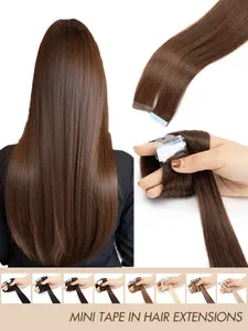 Mini Human Hair Extension Bands Remy 12-20 Inches, Soft Natural Salon Quality, Invisible Safe, Suitable for Sparse Hair, Easy Application