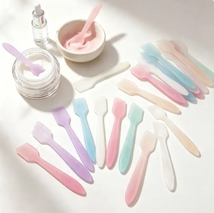 10pcs Face Mask Spatula, Small Face Cream Scraper, Mask Rod Mixer, Stirring Stick, Mask Scrapper, Application Tool for Facial Masks(Random Color)