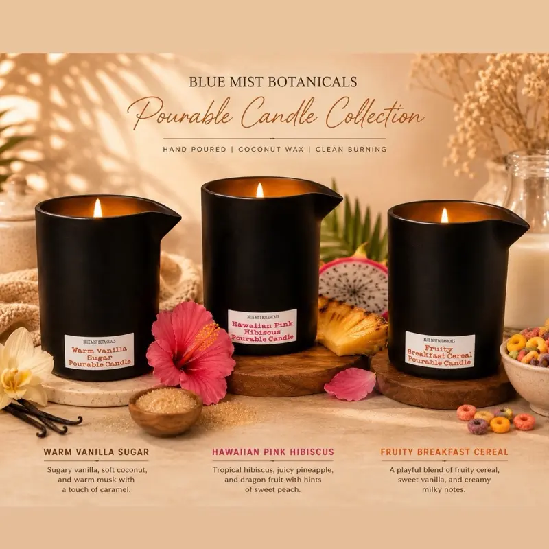 Pourable Shimmer Moisturizing Candle with Non-Toxic Shea Butter, Avocado Oil, Coconut Oil & Wax - Fragrance Aroma Scent for Home Decor Ornaments, Smooth Elegance Creamy Texture