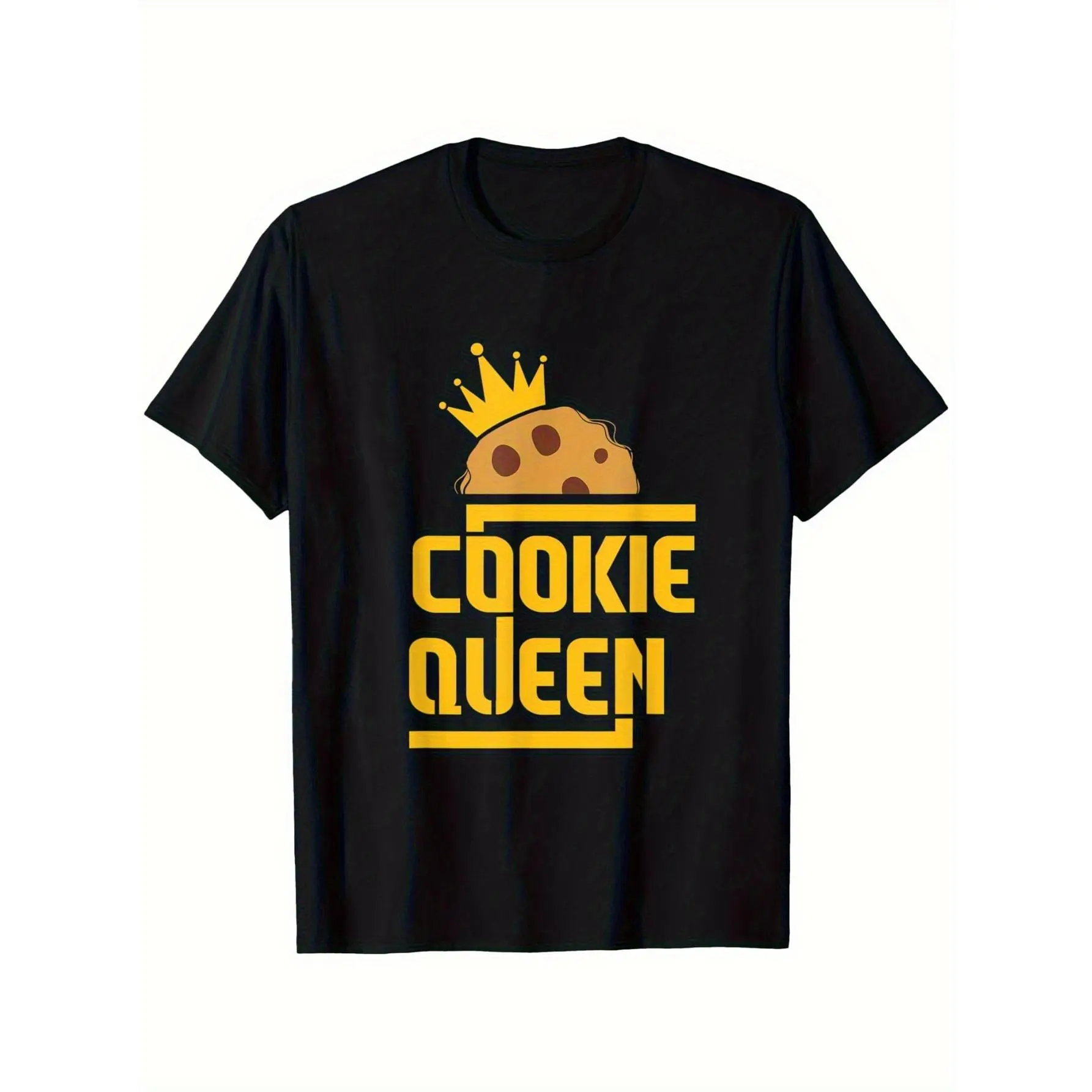 [100% Cotton] 100% Cotton Cookie I Cookie Lover I Cookie Baker I Cookie Queen T-Shirt Casual Printed Graphic Men's Short-Sleeve Cookie Baking T-Shirt Fabric Weight - Suitable for Diverse Commuting and Leisure