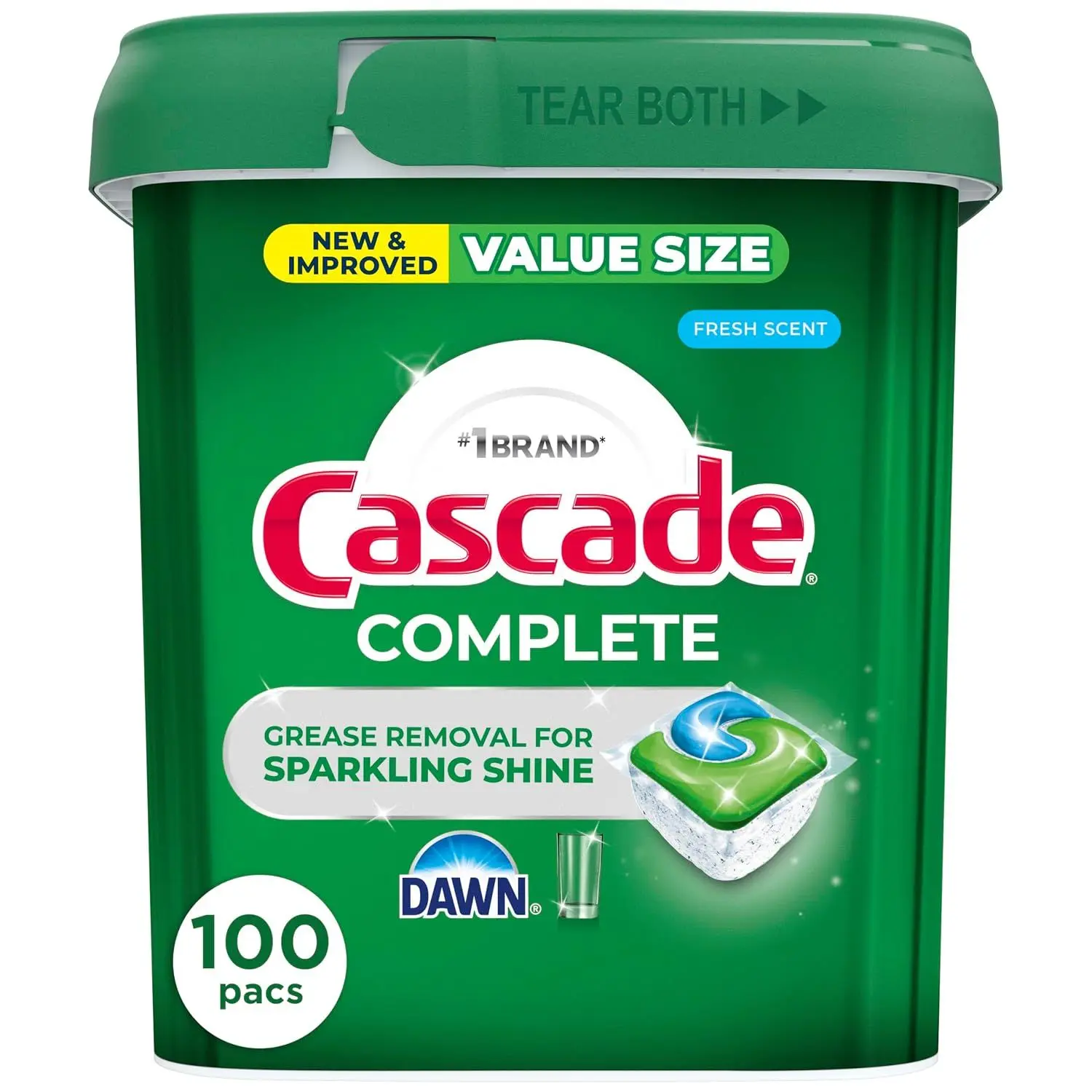 Cascade Complete Dishwasher Pods - Fresh Scent ActionPacs, Dishwasher Detergent, Dishwasher Soap, Detergent Pods, 78 Count