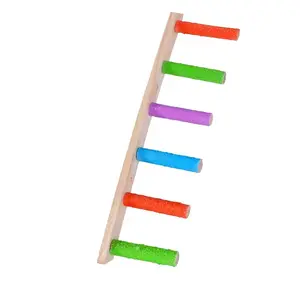 Wooden Bird Climbing Ladder, 1 Count Colorful Bird Interaction Fun Climbing Toy, Bird Cage Accessories, Pet Supplies for Small Birds