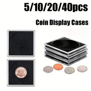 Coin Collection Box Set, Transparent Coin Capsules, Round Plastic Coin Holder, Adjustable Coin Protector, Christmas Gift, Coin Boxes, Storage Box