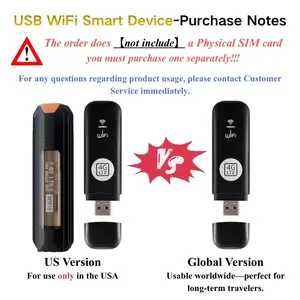 Joytutus Summervibes【Requires a separately purchased data‑only SIM card】 4G LTE WiFi Smart Device 150Mbps USB Modem Unlocked Portable Car WiFi Adapter for Desktop PC Notebook TV Black Wireless Dongle Device outdoorfun