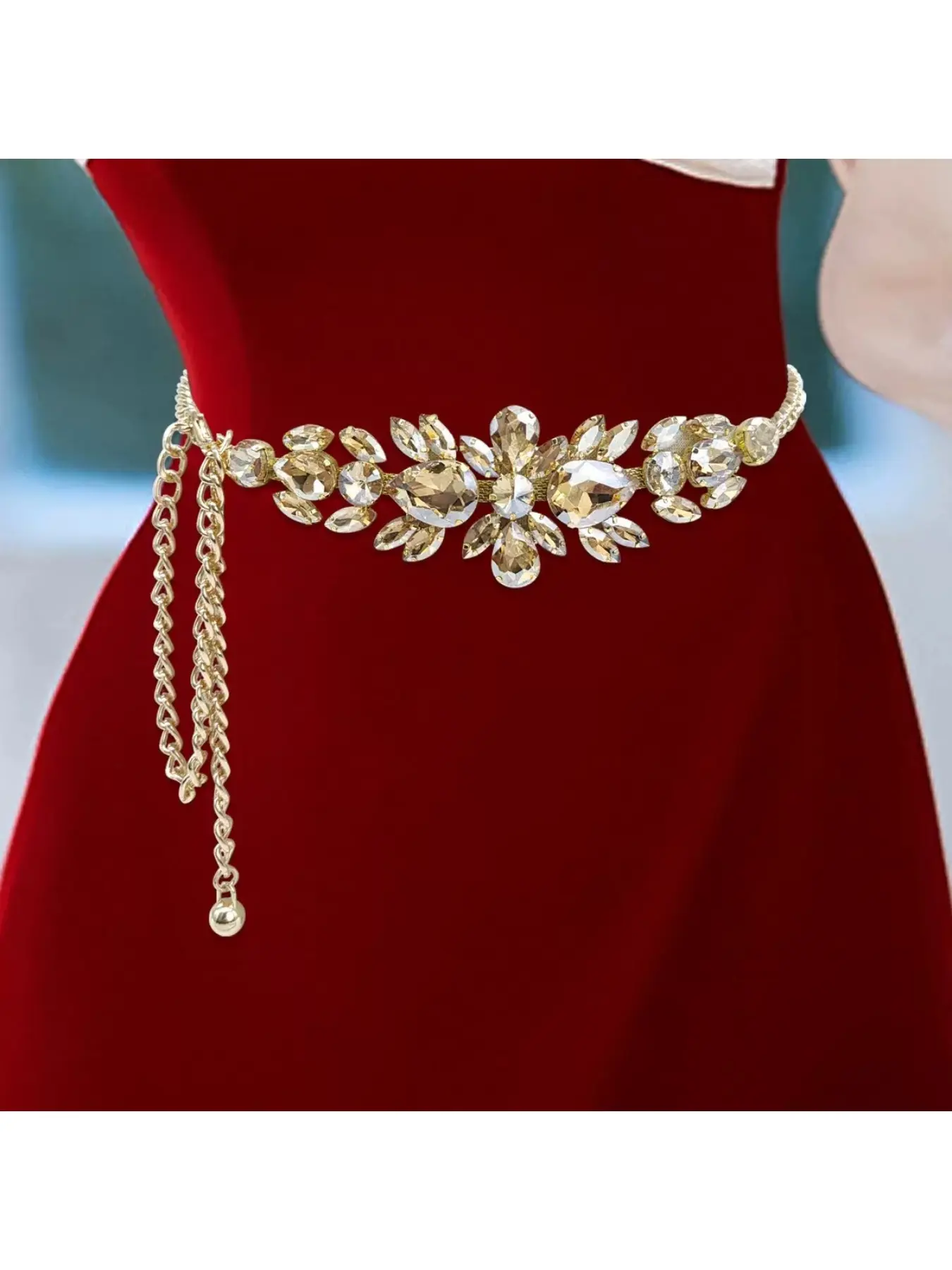 slim fit dress slacks Brette Rhinestone Belt: Bridal Closet Bridal Accessory main image 0