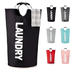 Large Laundry Basket with Soft Handle, Standing Foldable Clothes Hamper, Space-Saving Design, Easy Storage, All Seasons Use, Laundry Basket Bag