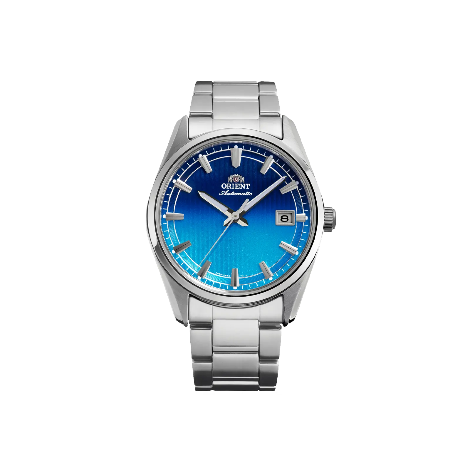 Orient Stretto Date LE | Limited Edition | Contemporary 38.5mm Dress Watch | Sapphire Crystal | Blue Ombre Shutter Dial, RA-AC0R09L30B