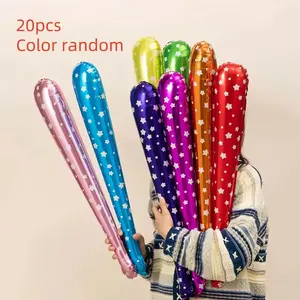 20pcs Inflatable Lightning Sticks for Cheerleading, Star Design, Aluminum Foil Material, Noisy Balloons for Sports Events, Concerts, Karaoke, Gatherings