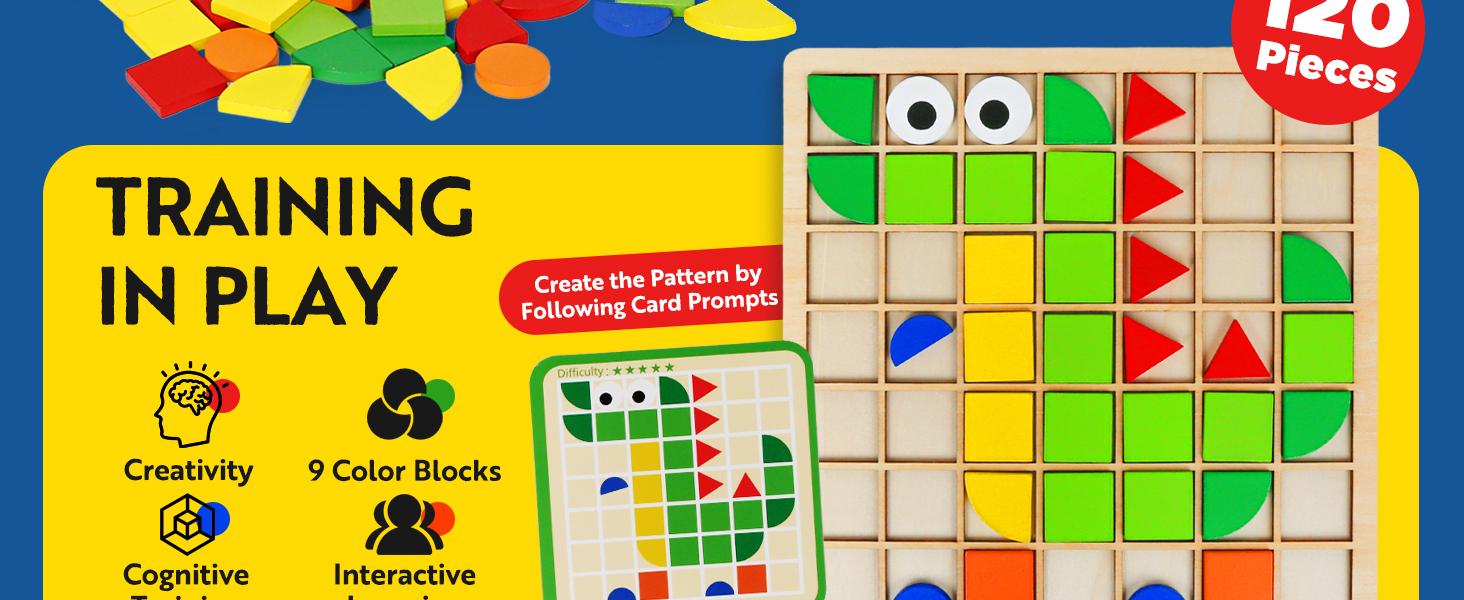 Wooden Puzzles for Kids Ages 3-8 | 120 PCS STEM Toys for Toddlers, 3D Animal Puzzle & Geometric Shape Blocks | Montessori Educational Toys for Preschool & Kindergarten, Gifts That Build Hand-Eye Coordination & Cognitive Skills