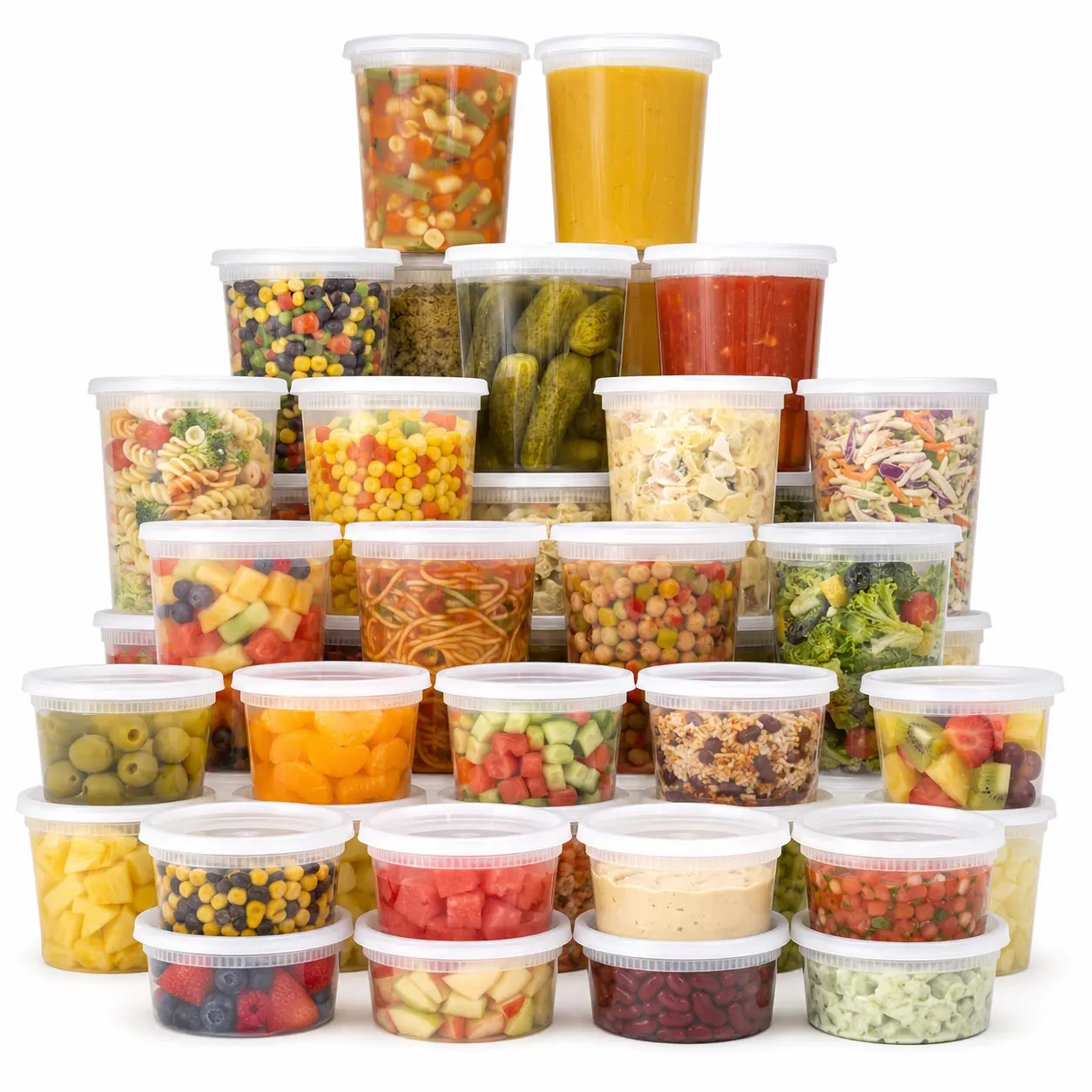 AISOON 32 oz Deli Containers with Lids, 50 Sets Plastic Food Storage Containers, BPA-Free Leakproof Airtight Meal Prep Containers for Soup, Salad, Leftovers, Stackable Freezer Microwave Dishwasher Safe