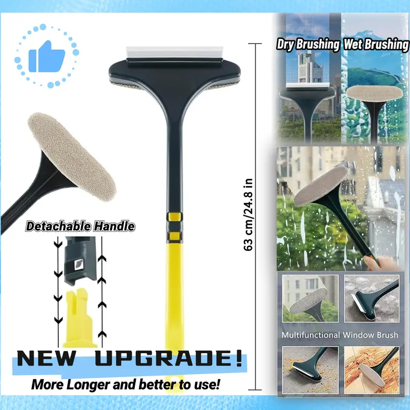 Cleaning Brush for Window Screen, 2026 New Multifunctional Window Screen Cleaning Brush Kit, Window Screen Net Mesh Cleaner, 4 in 1 Window Washer Squeegee Kit, Window Nets Cleaning Pet Hair Brush, Door Window Gap Broove Home Clean Tool