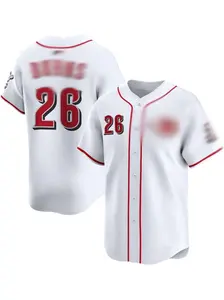 Men's White Cincinnati Jersey, Crewneck Short Sleeves For Fan