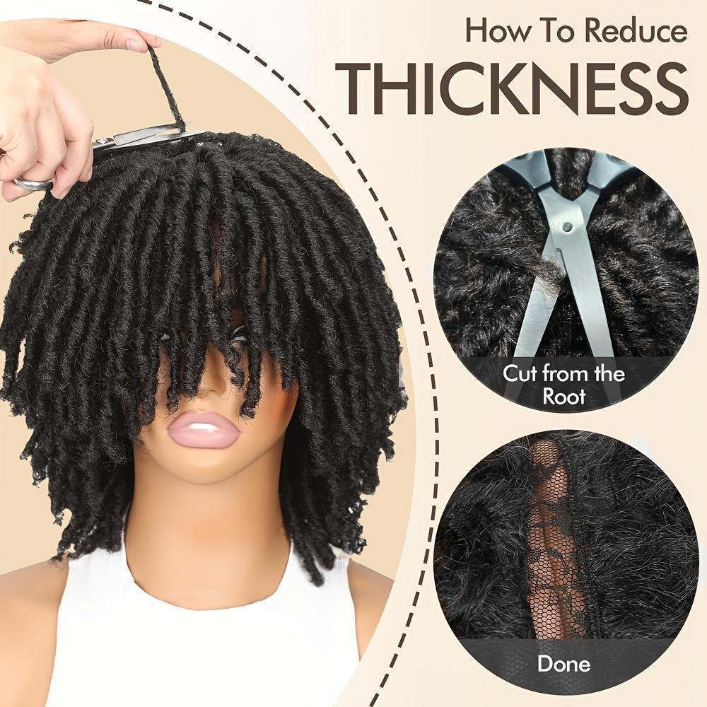 Crochet Short Dreadlock Synthetic Wig for, Suitable for Daily Wear and Parties, 8 Inches