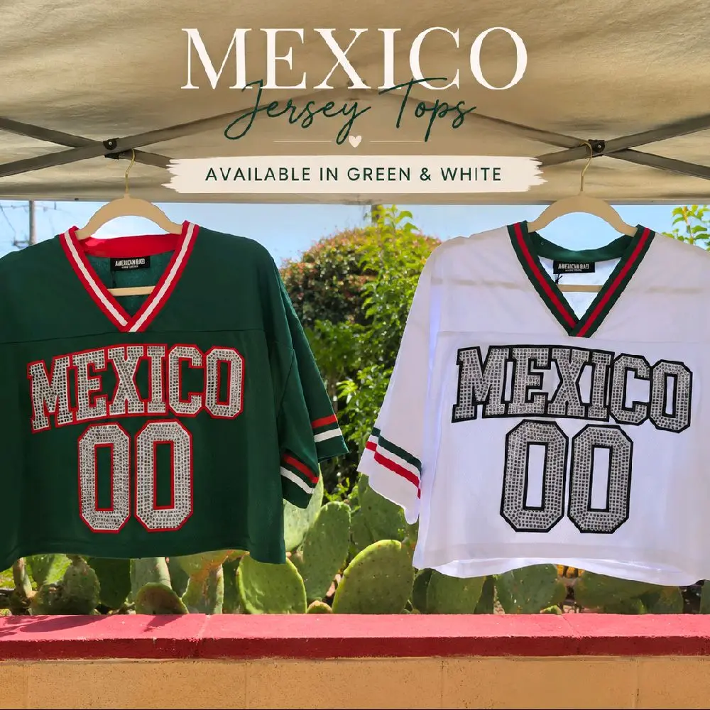 Rhinestone-Embellished Mexico-Inspired Cropped Tee