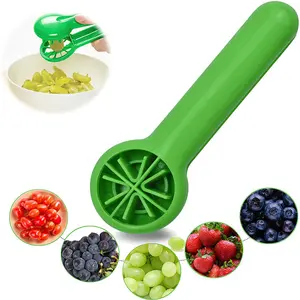 1pc, Grape Cutter, Tomato Cherry Strawberry Cutter, Green Multifunctional Vegetable And Fruit Cutter, Fruit Vegetable Slicer, No Blade, Kitchen Gadget Kitchen Accessories