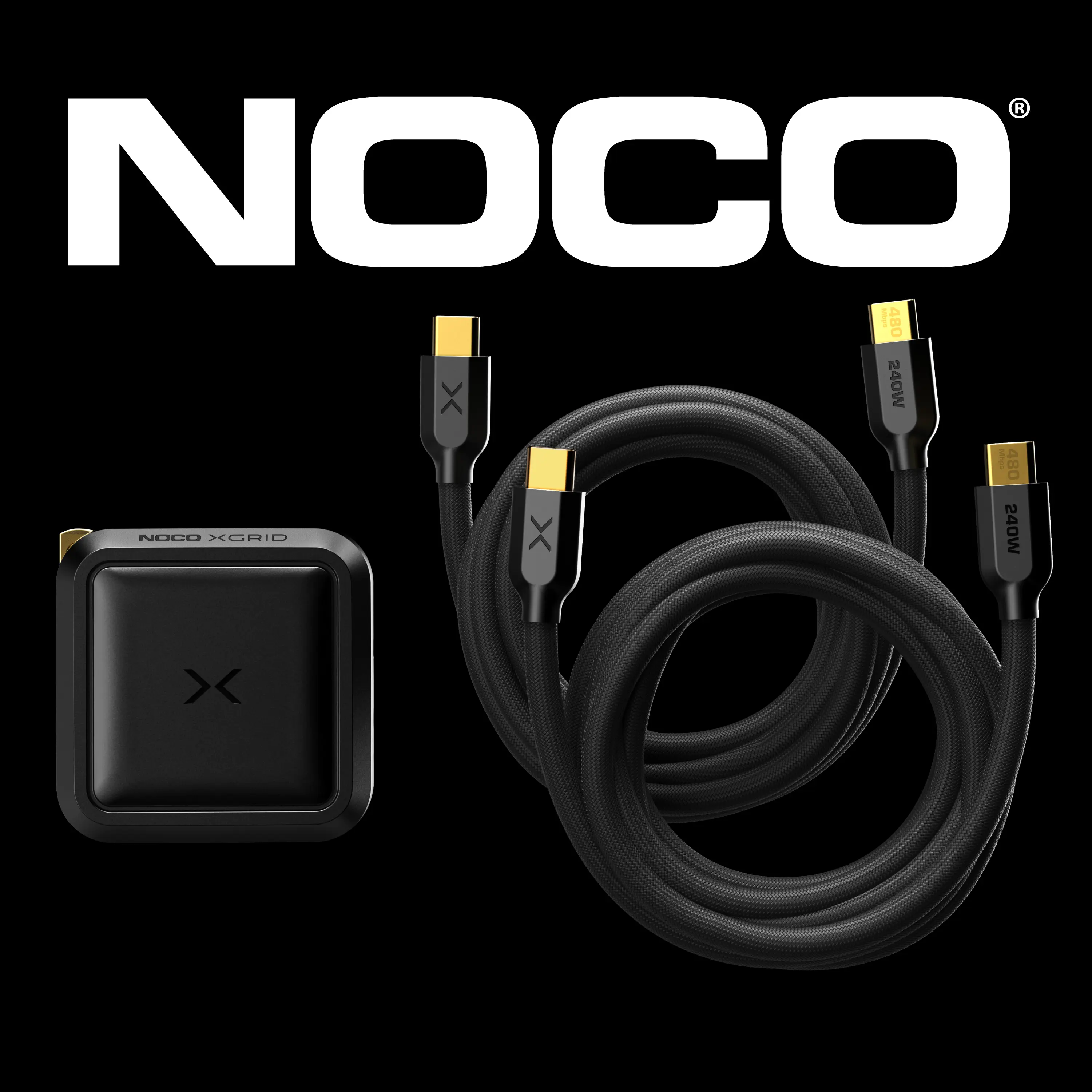 NOCO XGrid X65 + Dual XC2 Charging Bundle – 65W Dual-Port USB-C GaN Charger with Two 240W USB-C to USB-C Cables – PD 3.0, QC 4.0+, PPS, USB-IF Certified, 6-Foot Fast Charging Kit