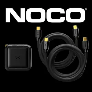 NOCO XGrid X65 + Dual XC2 Charging Bundle – 65W Dual-Port USB-C GaN Charger with Two 240W USB-C to USB-C Cables – PD 3.0, QC 4.0+, PPS, USB-IF Certified, 6-Foot Fast Charging Kit