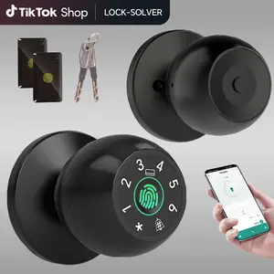 Smart Fingerprint Door Lock, Keyless Entry Smart Lock, Smart Door Handle with APP/Keypad, Suitable For Room, Garage, Apartment, Office, Perfect Gift