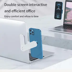 Laptop Phone Clip Holder Mount | Computer Laptop Cellphone Stand Foldable Aluminum Expansion Bracket Tablet Clip For Dual Screen