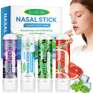 Natural Organic Mint Nasal Inhaler, Ice Mint, Peppermint, Grapefruit, Lavender, Refreshing and Energizing, Portable, Unisex, Ideal for Sleepiness
