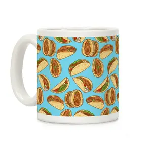 Taco Vulvas Pattern Coffee Mug - 11oz, 15oz Ceramic Drinkware with Large Handles, Printed in the USA