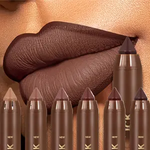 Red Lipstick Pencil with Natural Outline Lips Lipliner Pen Long Lasting Matte Finish Velvet Lip Glaze Plump Non Stick Cup Design for Full Defined Lips Lip Makeup airbrush  flawless  lip  blur