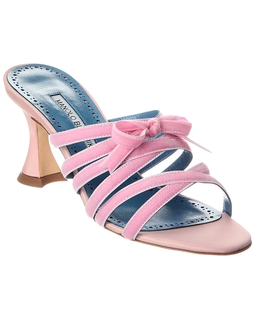 Manolo Blahnik Clementel 80 Velvet Sandal