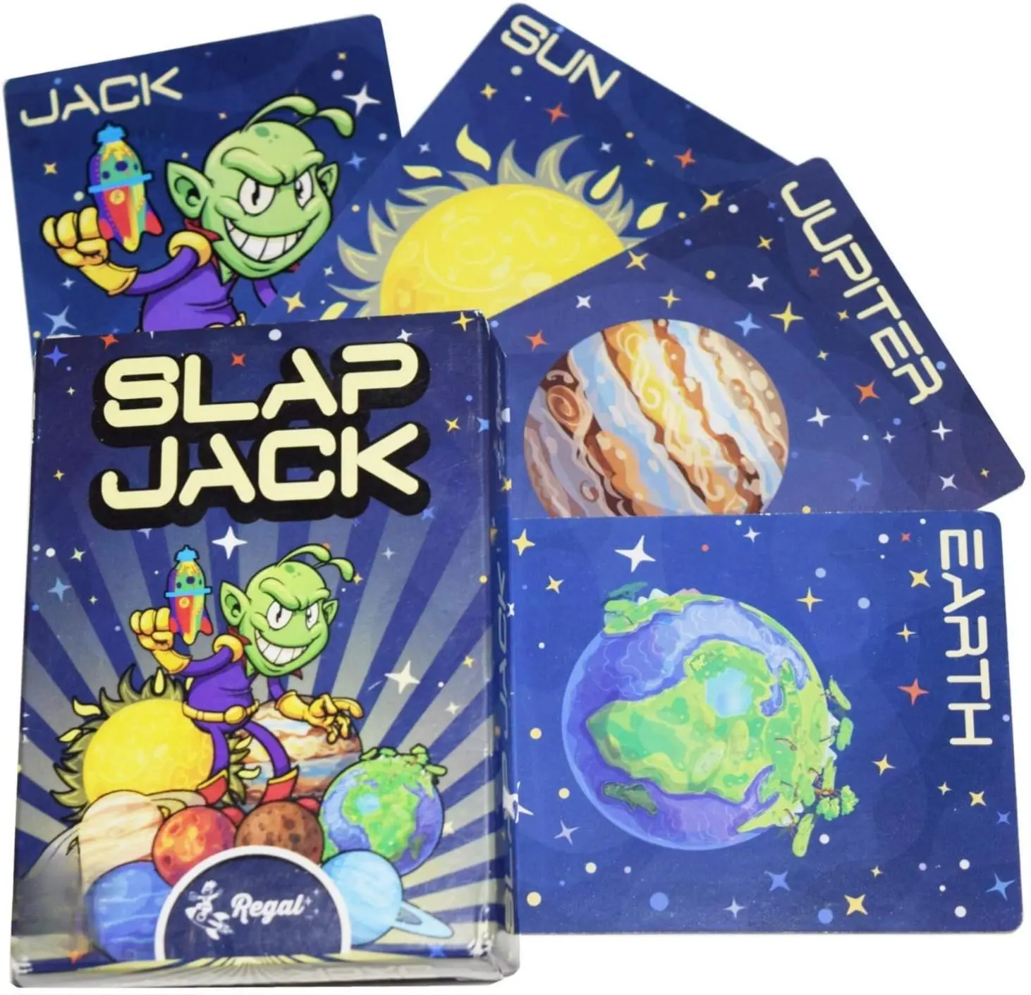 Regal Games Slap Jack Kids Card Game for Ages 4-10 Travel Friendly Family Board Game with Durable Playing Cards & Fun Space Theme United Kingdom