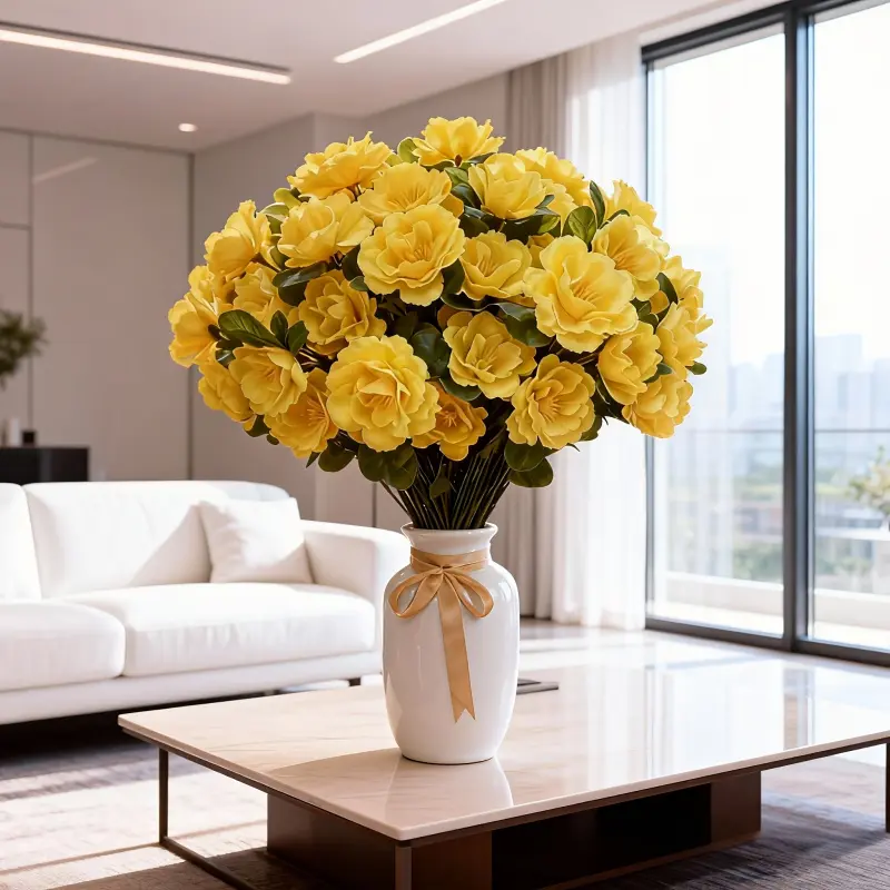 21 Trailing Flowers Bouquet, Vibrant Durable Artificial Flower Arrangement, Perfect for Easter Valentine Outdoor Weddings Home Decor