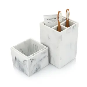 Blanc Collection Toothbrush Holder with Lid