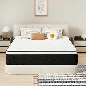 Pocketed Coil | 10/12/14 Inch Hybrid Mattress in a Box (Twin/Full/Queen/King) - Memory Foam + Ergonomic Cooling Design, Pressure Relief & Spine Support, Strong Edge Support, Fiberglass-Free, Medium Firm, Perfect for All Sleep Styles queen siz