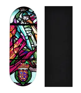 Heat Transfer Graphic Wooden Fingerboard Deck, "Wallace Stained Glass"
