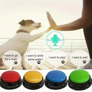 Pet Button (4pcs/set), Dog Voice Button, Recordable Button, Interactive Pet Training Button, Fun Pet Toy for Dogs & Cats, Training Aid, Training Gear