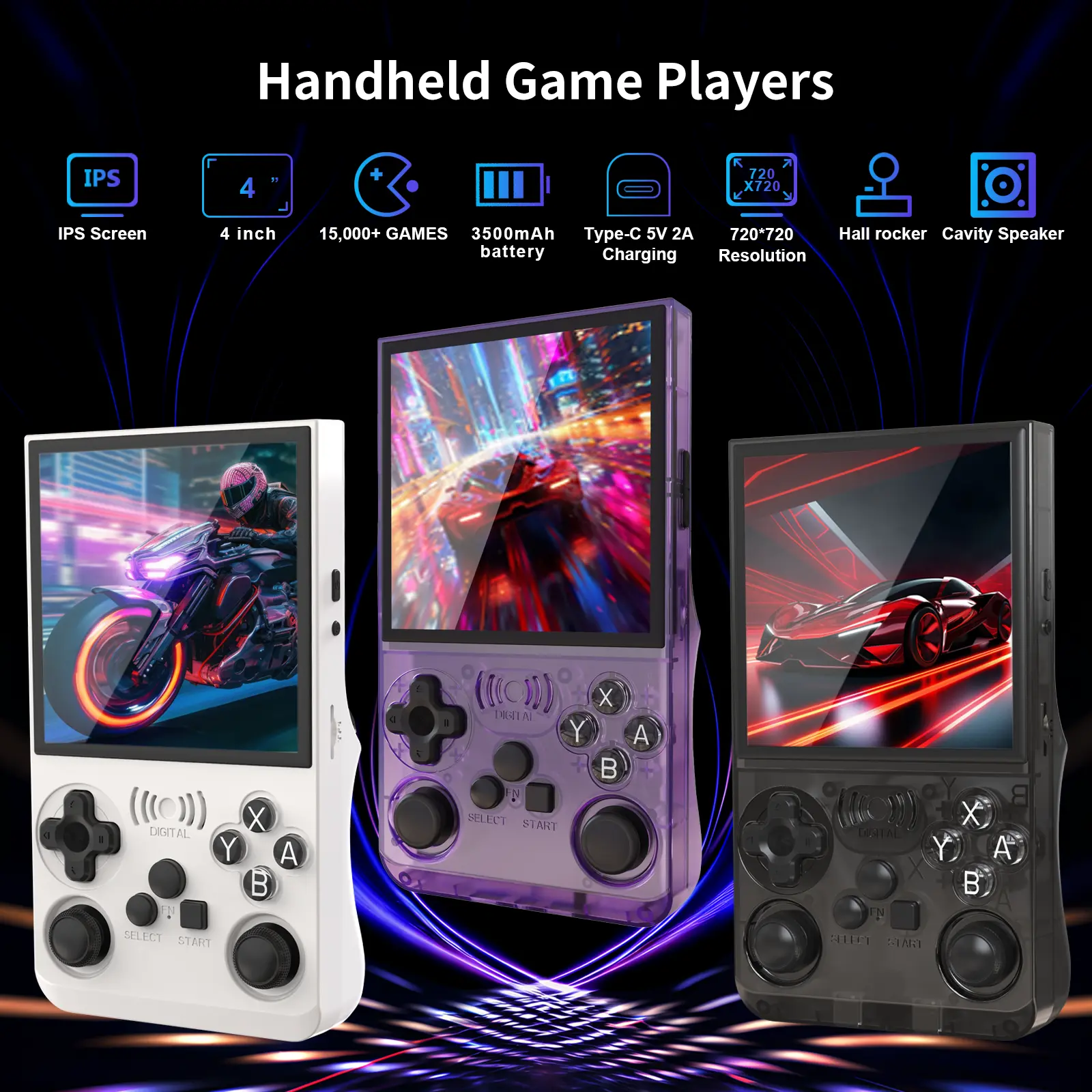GAMINJA Enhanced Edition ANS13 Retro Handheld Console with 3500mAh Battery 4-inch IPS HD Display, Open Source with 15000 Games & 20+ Emulators Perfect for Retro Gaming Gifts Retro Game