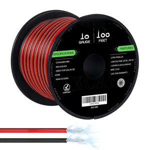 18Gauge 100FT Electrical Wire  Flexible Wire Extension Cord 18AWG Copper Clad  Copper Wire 2 Conductors Red Black Parallel Wire line Hookup LED Lighting Strips 12V/24V DC