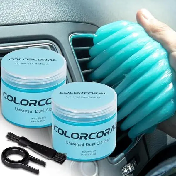 COLORCORAL 2Pack Cleaning Gel Universal Dust Cleaner for Car Vent Keyboard Cleaning Detailing Slime Putty Cleaning Kit Car Accessories