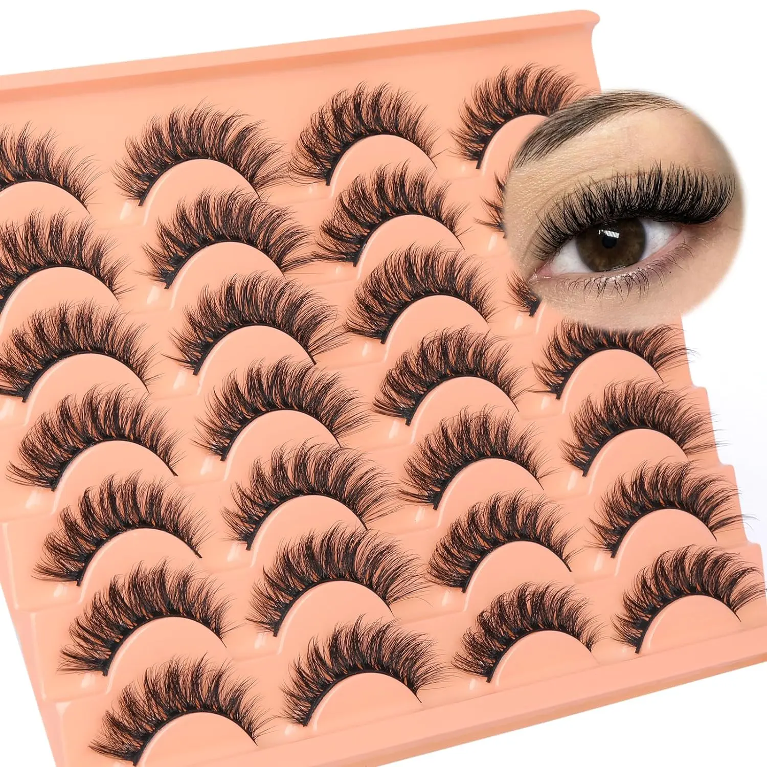 3D Voluminous False Eyelashes, 1 Box 15mm Curling Faux Cluster Lashes, Natural Curling Eye Makeup Strip Lashes, Full Volume Eyelash for Lashes Extensions, Individual Eyelash Cosmetic, Diy Eyelash Extensions