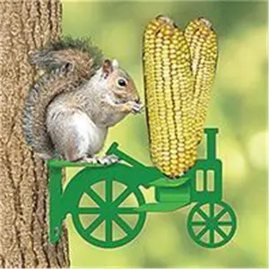 212 MAIN Tractor-Shape Corn Cob Squirrel Feeder - Green, 2-Corn Cob Capacity, Audubon-Woodlink Design, Outdoor Wild Bird Feeder