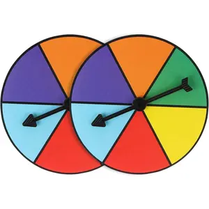 Rainbow Color Math Spinners Probability Spinner Wheel Plastic Pack of 2 High-Quality Durable Erasable Educational Tool for Games