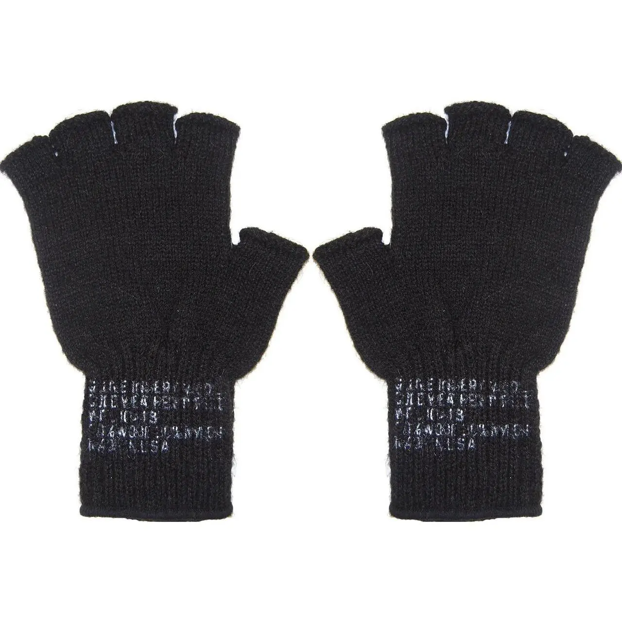 Fingerless Wool Gloves Genuine GI Tactical Cold Weather Type II Inserts Glove Hand Liners - USA Made