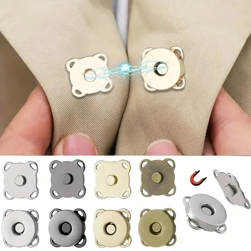 Strong Magnetic Plum Button Set of 5, Invisible Buckle for Bags and Coats, Hand Sewn Clothing Accessories, Bag Closure, Secure Closure