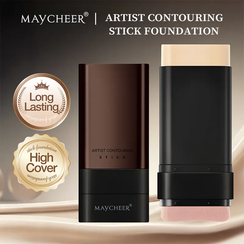 MAYCHEER Foundation Stick, Foundation Stick Full Coverage, Merit Complexion Stick, Makeup Cosmetic, Trending Makeup, Contour Stick for Face Makeup Natural Flawless Nude Concealer