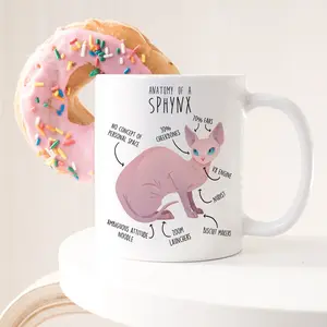 Sphynx Cat Coffee Mug, Funny Sphynx Lover Gift, Cute Cat Coffee Cup, Gift for Her, Him, Sphynx Mom, Sphynx Dad, Sphinx, Pet Hairless Animal