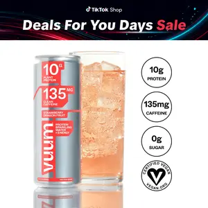 Drink Vuum Strawberry Dragon Fruit Protein Sparkling Water Energy Beverage with Zero Sugar