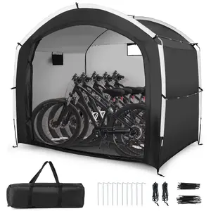 7.2*5.1*6 Ft Outdoor Bike Storage Shed Tent Waterproof Bicycle Shelter for 5 Bikes