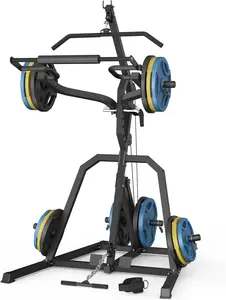 DONOW Leverage Gym Power Rack Squat Rack Lever Gym with LAT Low Row System Home Gym System Workout Station 2:1 Ratio