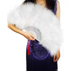 Vintage Style Flapper Hand Fan, 1 Count Feather Hand Fan, Handheld Feather Fan for Costume Party and Dancing, Home Decor, Masks