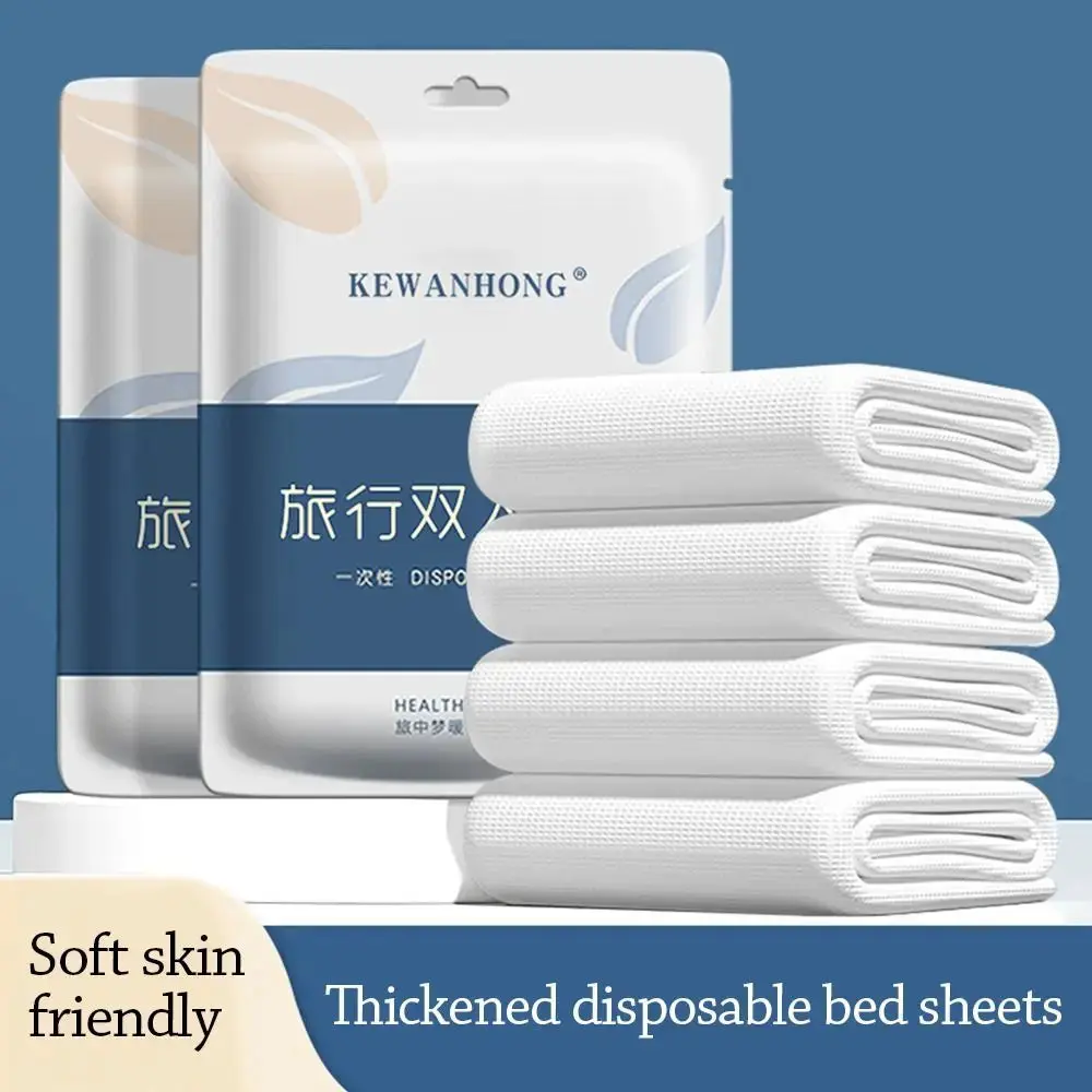 3 / 4-Piece Disposable Bed Sheet Dirty Proof Bedding Set Duvet Cover Pillowcase Thickened Non-Woven Isolation Sheets Travel